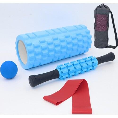 Yoga Roller Massage-Stick Ball With Resistance Bands Home Gym Workout Fitness Set Yoga Pilates Set