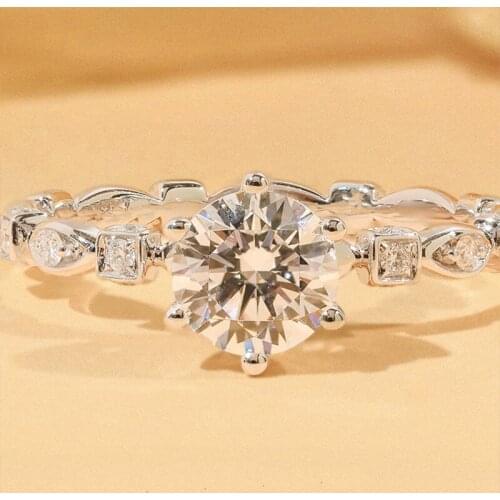 Luxury Cute Tiny 925 Sterling Silver Unique Deometry Wedding Bands Bright Rings Engagement Bridal Ring for Women Fine Jewelry