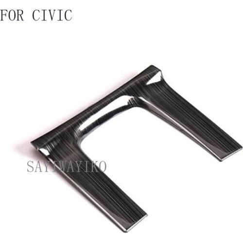 Stainless Steel Gear Shift Knob Box Panel Decoration Frame Stickers Cover fit for Honda Civic 2016 2017 2018 10th Moulding