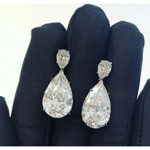 Huitan Silver Color Drop Earrings Women with Shiny Cubic Zirconia Graceful Female Accessories Anniversary Love Gift Hot Earrings