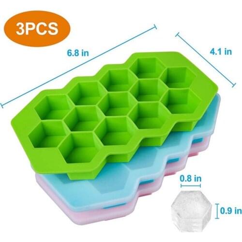 Silicone Ice Cube Mould Hexagonal Ice Block Mold Reusable DIY Making Whiskey Cocktails Ice Mould Home Kitchen Supplies