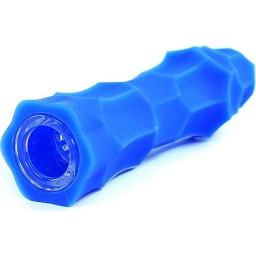 Silicone Smoking Pipe with Glass Bowl Unbreakable Hand pipe for smoke Silicone Tobacco geometric pipe