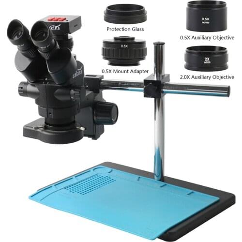 7x-45x 3.5X-90X Simul-focal Zoom Trinocular Stereo Microscope 38MP 1080P 4K HDMI USB Video Camera For PCB Soldering Phone Repair