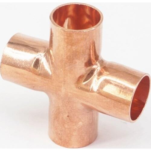 15mm Copper End Feed Equal Cross 4 Ways Plumbing Sanitary Pipe Fitting for gas water oil
