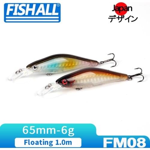 Internal Holographic Minnow Wobbler 65mm 6g Hard Lure Floating 1.0m Diving Bait For Bass Pike Trout