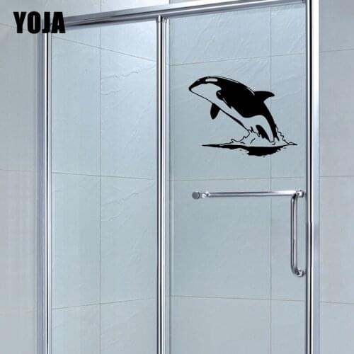 YOJA 22x29.5CM Beautiful Whale Wall Sticker Home Decor Wall Sticker Shower Glass Decal G2-0512