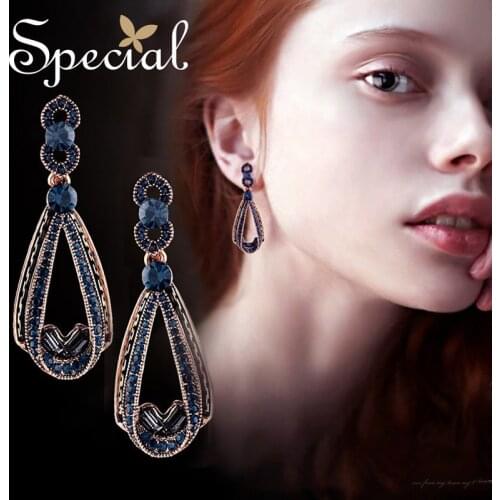 Special Vintage Big Stud Earrings for Women Waterdrop Gold Ear Pins AAA Zirconia Bohemian Lady Earrings New Jewelry Gifts S1708E