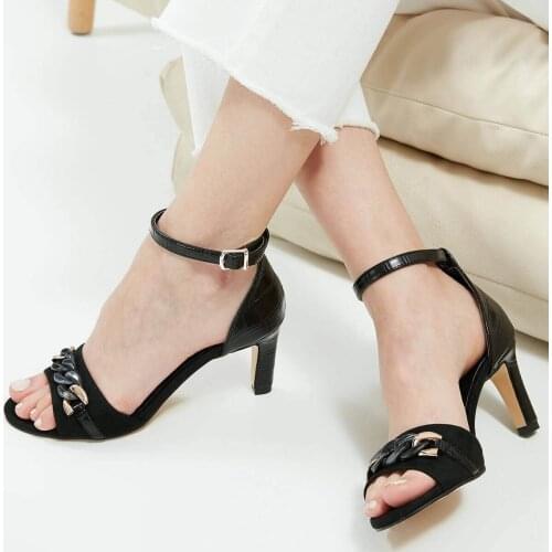 Mio Gusto Brand ELAINE, Crocodile Pattern, Black / Powder / Skin / Tan Color, 6Cm Heel-height, High-Quality Women 's Pumps Shoes