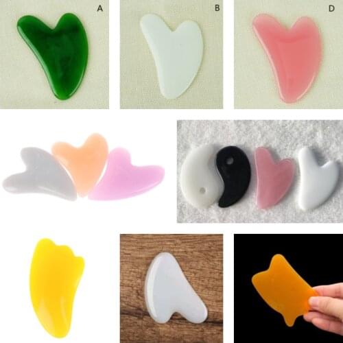 1pc Heart Shape SPA Massage Beeswax Gua sha Scraping Massage Scraper Face Massager Acupuncture Guasha Board Massager for face