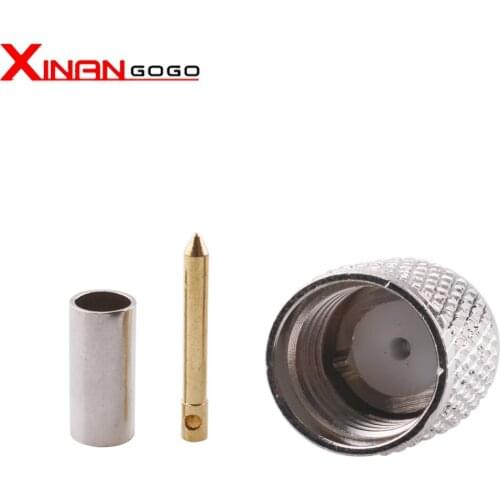 10pcs mini UHF Male Crimp For RG316 RG174 RG178 LMR100 Cable connector miniUHF Adapter RF Coaxial Straight Nickel plated