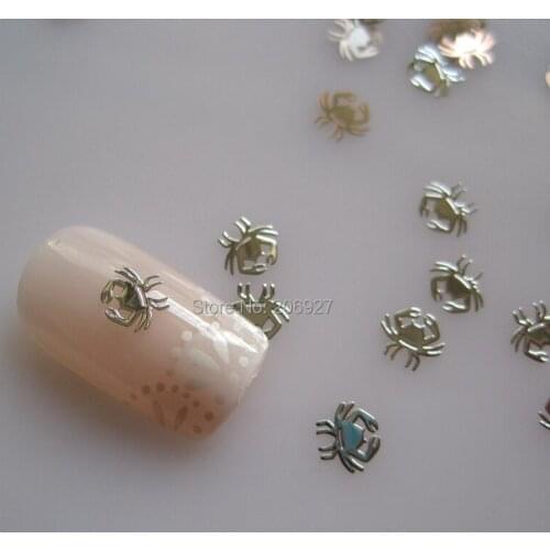 MS253-1 100pcs Silver Cute Cancer Constellation Metal Sticker Nail Art Metal Sticker Nail Art Decoration Non-adhesive Sticker