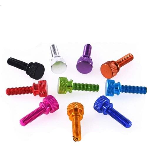 2pcs M6 aluminum alloy adjust handle screws high head arc steps pineapple grain hand screw computer case bolts sky blue color