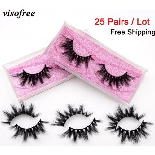 25 pairs/lot visofree mink lashes makeup 3d Wispy eyelashes 100% cruelty-free dramatic soft lashes fluffy mink eyelashes cilios