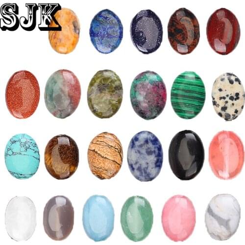 25 Styles Natural Stone Oval Shape Loose Beads 13X18MM DIY Handmade Spacer Beads Bracelets Necklace For Women Jewellery Making