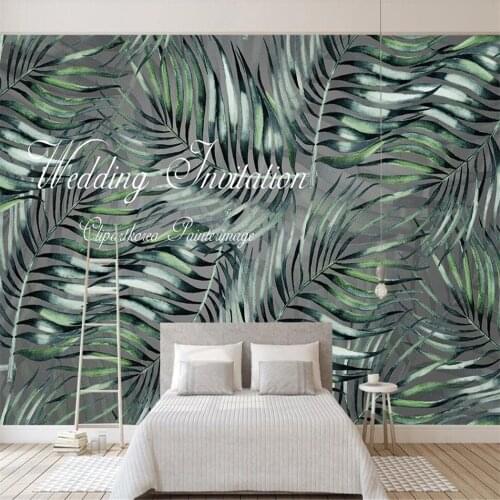 Custom 3D wallpaper murals Nordic tropical plants banana leaves modern background wall living room bedroom decoration painting w