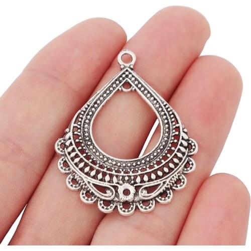 10 x Tibetan Silver Chandelier Multi Strand Earring Connector Charms Pendants for DIY Jewelry Making Findings 44x38mm