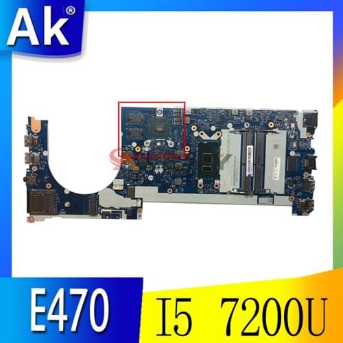 Akemy CE470 NM-A821 For Lenovo Thinkpad E470 E470C Notebook Motherboard 01EN254 01EN252 CPU I5 7200U GT920M 2G 100% Test Work