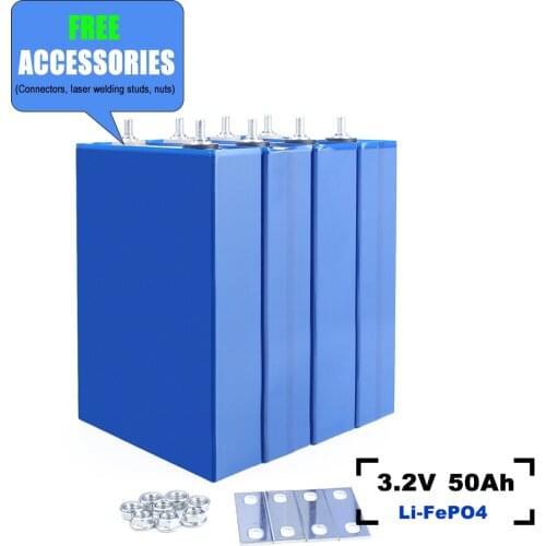 HAKADI Lifepo4 3.2V 52Ah Rechargeable 50Ah Battery Cell 1-3C High Power Discharge For DIY Battery Pack Boat Power Supply