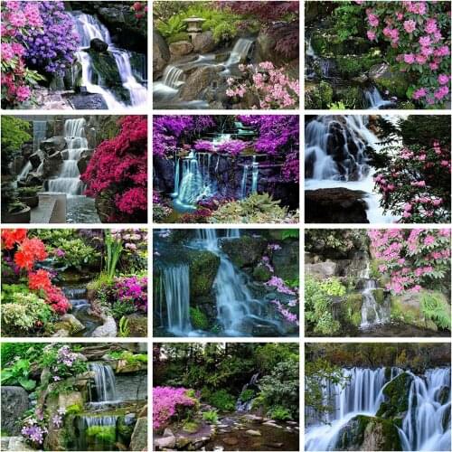 HUACAN 5d Diamond Painting Nature Landscape DIY Home Decor Full Square Diamond Embroidery Waterfall Home Decor