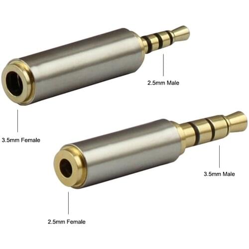 Jack 3.5 mm to 2.5 mm Audio Adapter for Aux Speaker Cable Stereo Headphone Headset Mic 2.5mm Male to 3.5mm Female Plug Connector