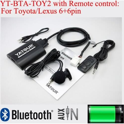 Bluetooth adapter YT-BTA with Remote control for Toyota Camry Corolla Vitz Lexus Scion 6+6pin radios