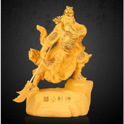 The god of wealth guan Yu guan two worship Buddha opening gifts Sculpture statue carving Home Decoration