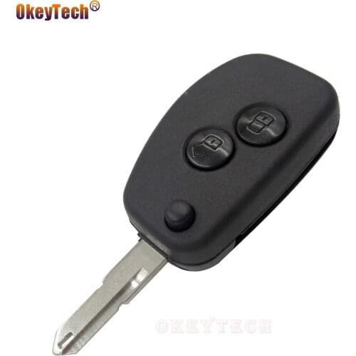 OkeyTech for Renault Megane Dacia Modus Espace Duster Clio Modified Key 2 Buttons Flip Folding Remote Key Cover Case Fob Shell