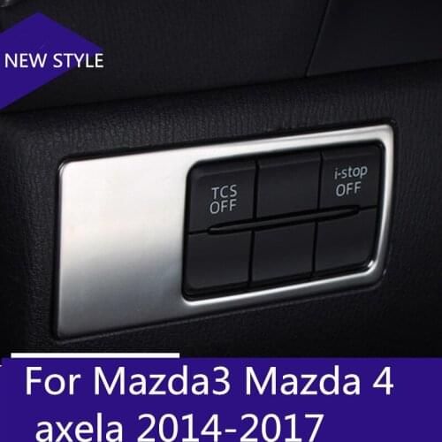 For Mazda3 Mazda 4 axela 2014-2017 Car styling Stainless Steel Interior Fog Light Lamp Switch Knob Lid Cover Trim Sequin