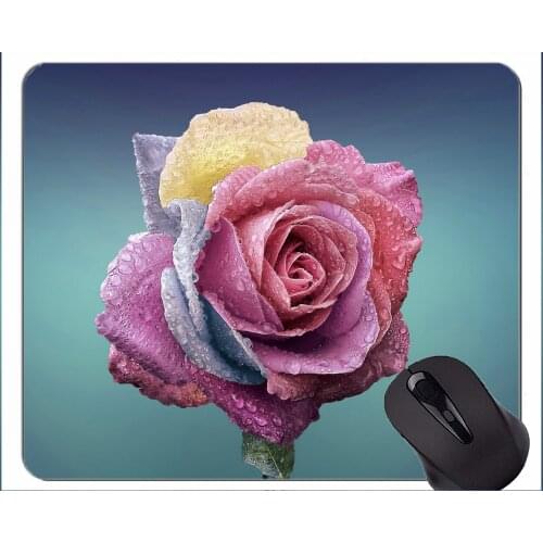 Gaming Mouse Mat,Rose flower -Stitched Edges