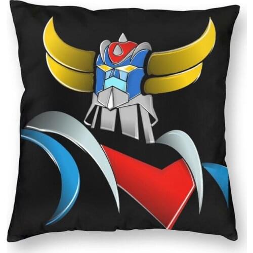 Cool Goldorak Grendizer Square Throw Pillow Cover Home Decorative 3D Printing Anime UFO Robot Goldrake Cushion Cover for Sofa