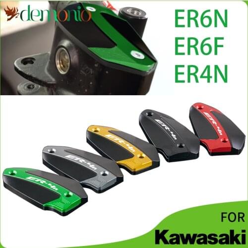 Motorcycle Front & Rear Brake Fluid Cylinder Reservoir Cover Oil Tank Cap For Kawasaki ER4N 2011 - 2013 ER6N ER6F 2009 - 2016