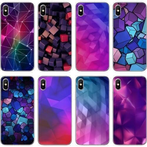 Soft Skin Case For Xiaomi Mi A1 A2 A3 5X 6X 8 9 9T 10 10T 11 Lite SE Pro Purple-Geometric-Ice-Cube-Art