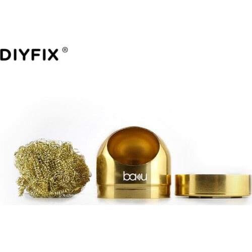 DIYFIX Dry Stainless Steel Welding Soldering Iron Tip Cleaner Cleaning Ball Wire Brush With Stand Holder Set Repair Tool Kit