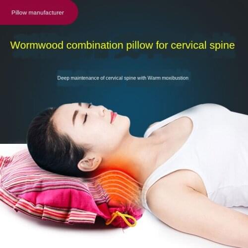 Health Care Wormwood One-Piece Pillow Combination Moxa Multi-Function Cervical Moxibustion Pillow Massage Relaxation