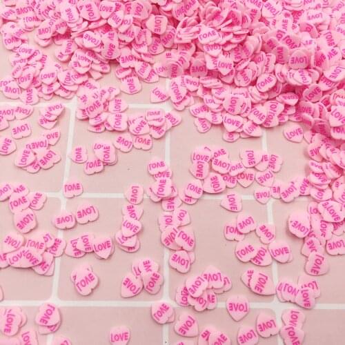 100g Polymer Hot Clay Love Heart Slice Sprinkles for Crafts DIY Phone Deco Nail Stickers Valentines Day Decoration:5mm