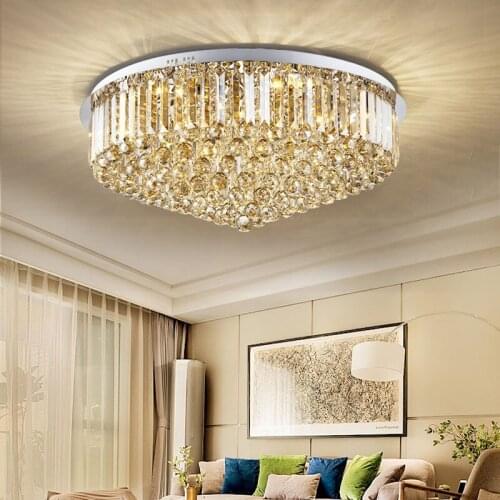 Simple modern LED rectangular living room crystal lamp bedroom 1 m 1.2 m hotel lobby ceiling lamp led crystal lighting fixture