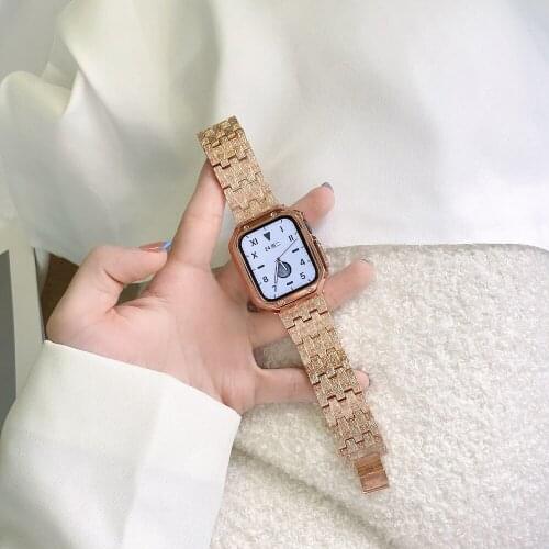 Metal Buckle Link Band for Apple Watch 38mm 42mm SE 3 2 1 Wristband Strap for iWatch Replacement Correa Series 6 5 4 40mm 44mm