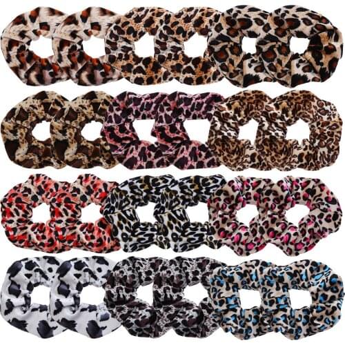 Hot Sale 1pc Floral Printed Leopard Creative fashion lady hair ring Scrunchie Elastic Hair Band Hair Ties Rope Hair Accessories