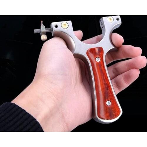 304 Stainless Steel Slingshot Catapult +Patch Handle with Flat Rubber Band Outdoor High Precision Hunting Shooting