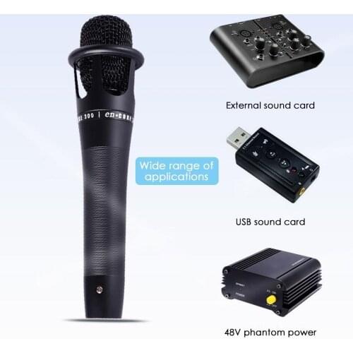 E300 Handheld Wired Condenser Microphone for Audio Broadcast Sound Recording