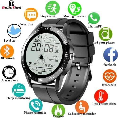 RT Bluetooth Call Smart Watch Fashion Waterproof Sports Watch Heart Rate and Blood Pressure Smart Watch Men For iOS Android