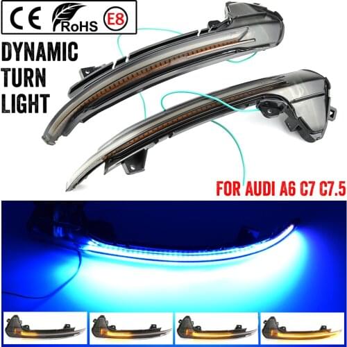 2 pieces LED Dynamic Turn Signal Light For Audi A6 C7 C7.5 RS6 S6 4G 2012-2018 Car Side Wing Rearview Mirror Blinker Indicator