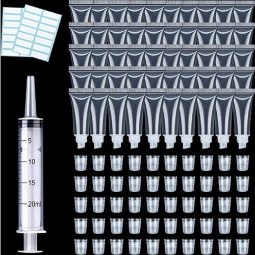 50 pcs 10/15ml lip gloss tubes Lip Balm Soft Hose Makeup Squeeze Sub-bottling Clear Plastic Lip Gloss Tube Container DiY Make Up