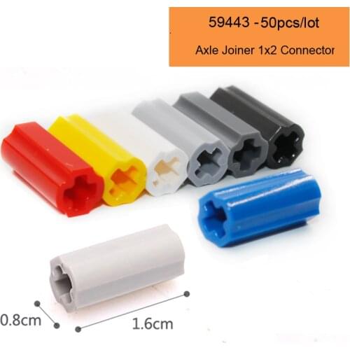 59443 Technic Axle Joiner 1x2 Connector Building Block MOC Part Connector Accessories Assembly Educational Toys 50pcs/lot