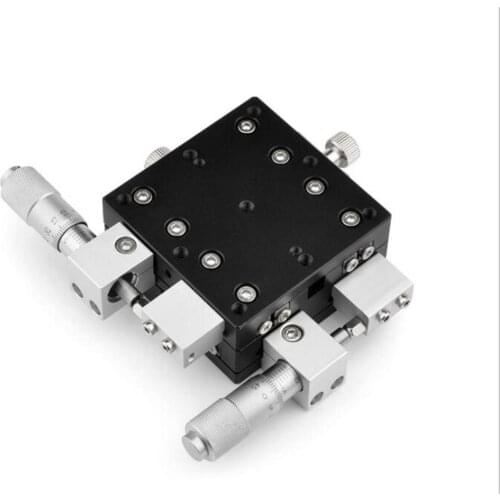 XY 80X80mm Left 2 axis Adjustable Precision Linear Stage Cross-roller Bearing For Automation Printing Equipment