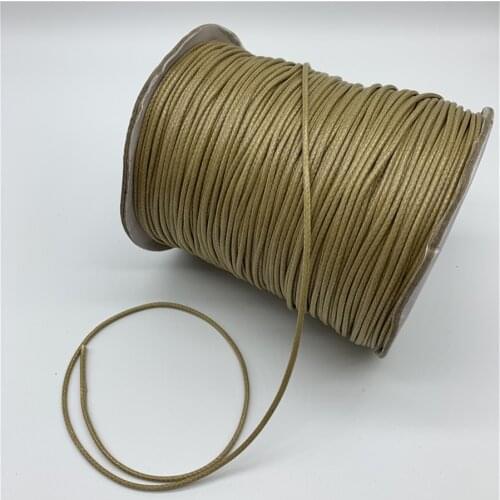 0.5mm 0.8mm 1mm 1.5mm 2mm Khaki Waxed Cotton Cord Waxed Thread Cord String Strap Necklace Rope For Jewelry Making