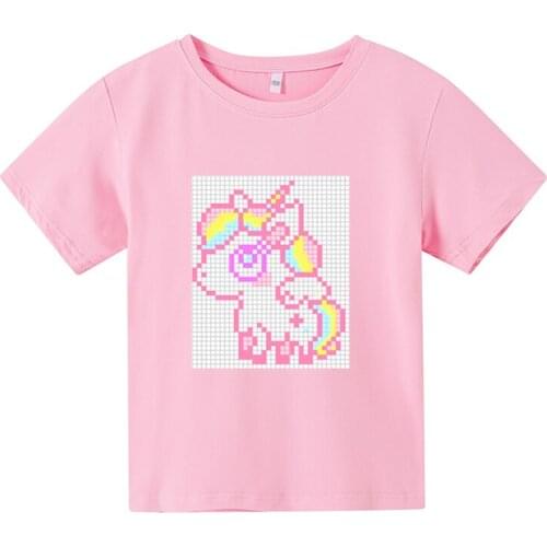 3-16Years Unicorn Girls T-Shirt Boy Short Sleeve Tee Tops Kids Cartoon Printing Clothes Childrens wear baby Party anime t shirt