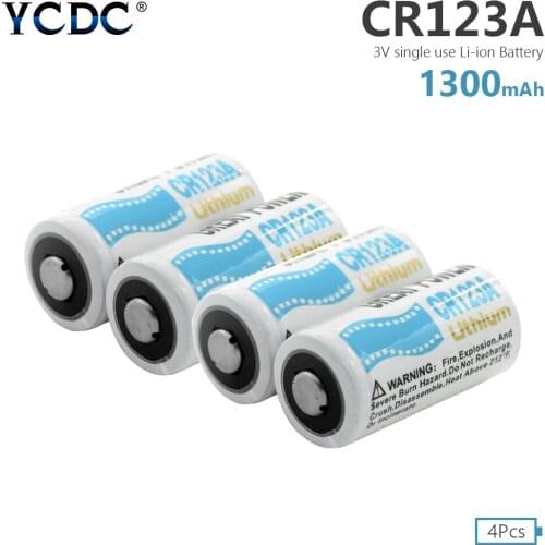 4pcs Lithium battery CR123 CR 123A CR17345 16340 cr123a 3v Non-rechargeable Batteries for Camera Gas meter primary dry battery