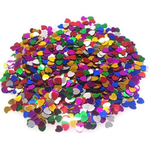 5mm 20g Mixed color Heart DIY Scrapbooking Wedding Nail Art Decoration Flake Rainbow Cup Loose Sequins SP7803