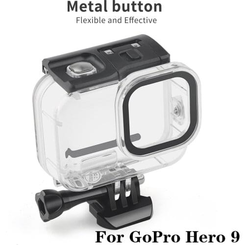 50M Waterproof Case Underwater Tempered Glass Lens Diving Housing Cover for GoPro Hero 9 Black Camera Accessories